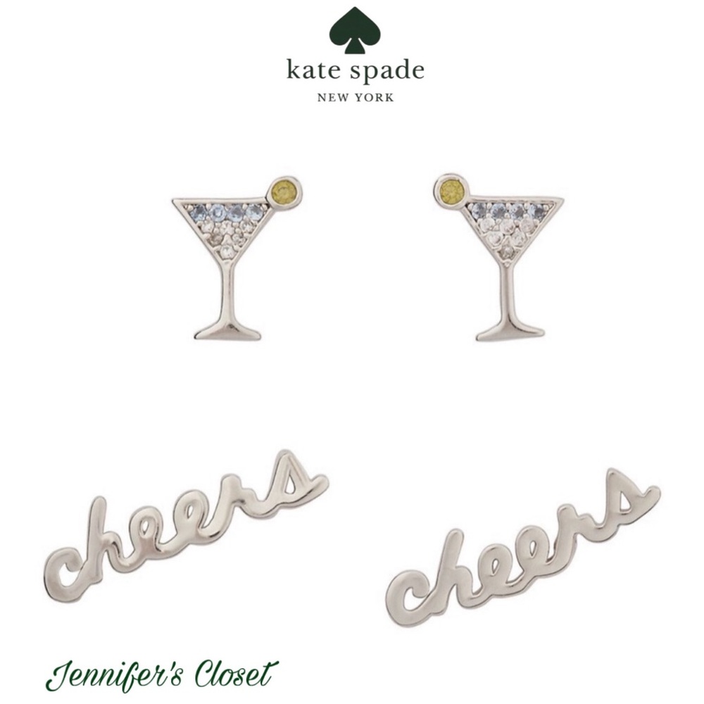 NWT ♠️ Kate Spade Cheers Stud Earrings Set